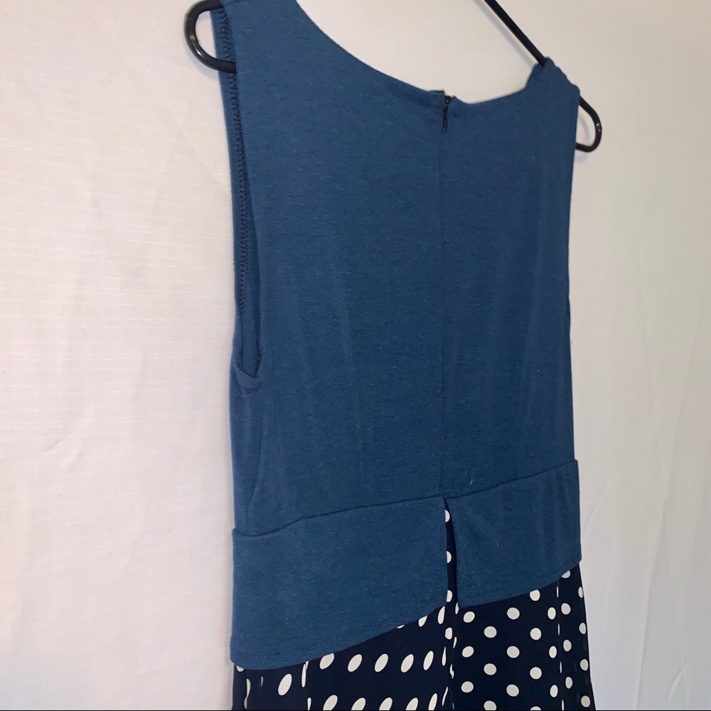 Navy Dress with Polka Dot Skirt S - Picture 7 of 8